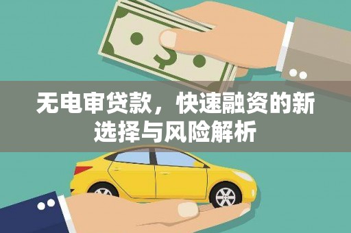 花溪无电审贷款，快速融资的新选择与风险解析