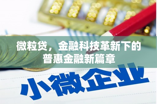 花溪微粒贷，金融科技革新下的普惠金融新篇章